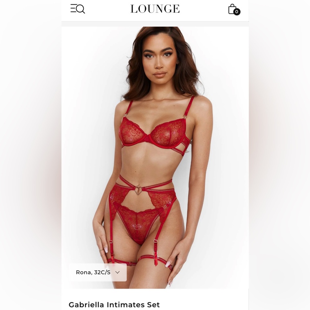 Gabrielle Intimates Set. Brand New - PACKAGE UNOPENED. Undies S, Bra 32D